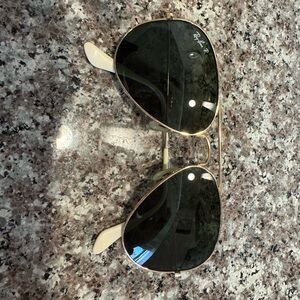 Ray-Ban Gold and Black Aviator Sunglasses